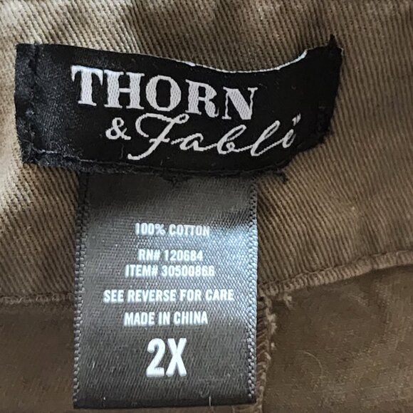 Thorn & Fable Olive Green Cotton Denim Peplum Mini Skirt - Picture 3 of 3